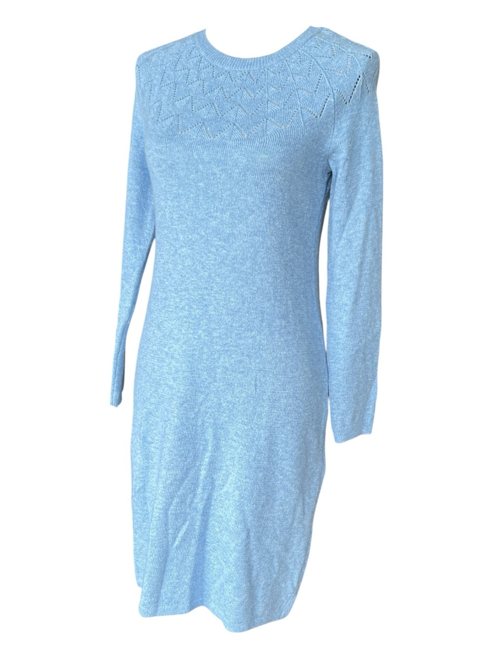 Talbots Sky Blue Knit Long Sleeve Dress Size SP